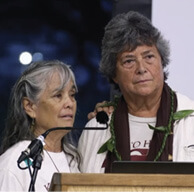 Photo: Mikahala Helm with composer/musician and peace educator Leiʻohu Ryder