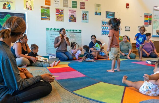 Photo: Keiki playing games in the classroom