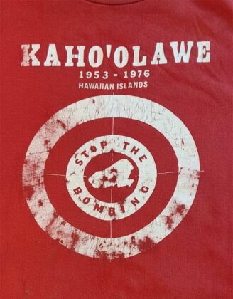 Photo: A vintage Protect Kaho&lsquo;olawe &lsquo;Ohana "Stop the Bombing" t-shirt
