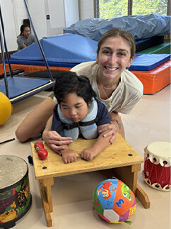 Photo: Kaimana Rhoden with one of his therapists
