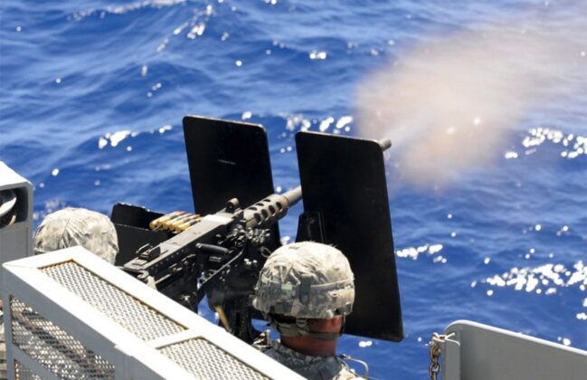 Photo: Live-fire waterborne gunnery exercise
