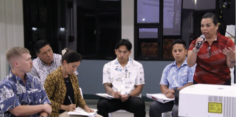 Photo: Noelani Kalipi responds to a question at the forum