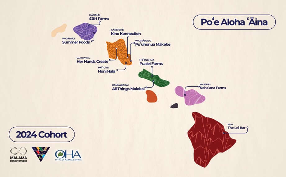 Map showing locations of the 2024 cohort businesses