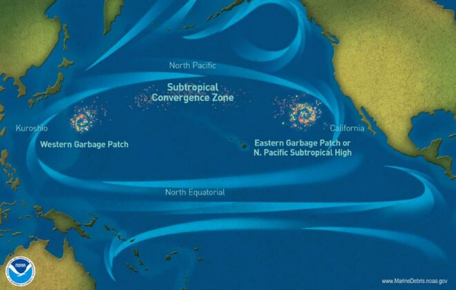 Map of the Pacific Garbage Patch