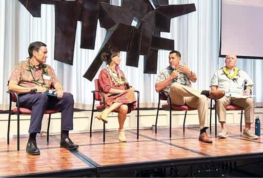 Photo: Panelists speak at Piʻo Summit
