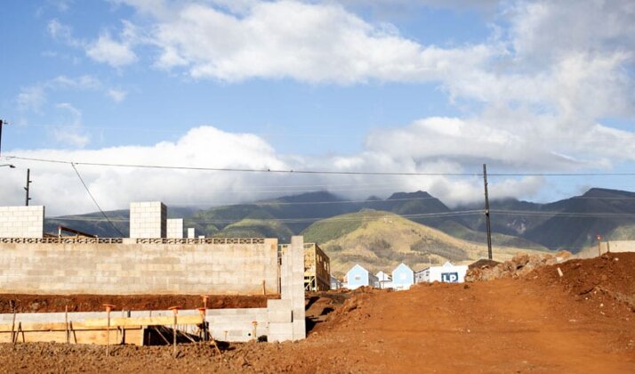 Photo: Foundation of a new home under construction in Lahaina