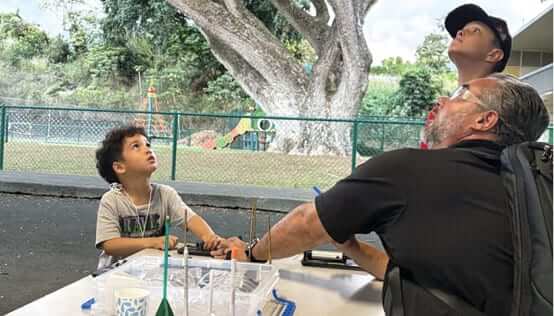 Photo: Parents and keiki worked together to build and launch rockets