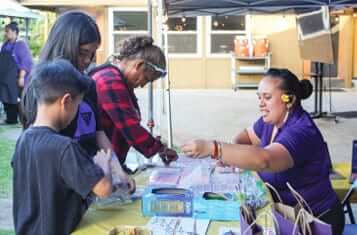 Photo: Enjoying crafts at LT’s ʻOhana Night in Waiʻanae